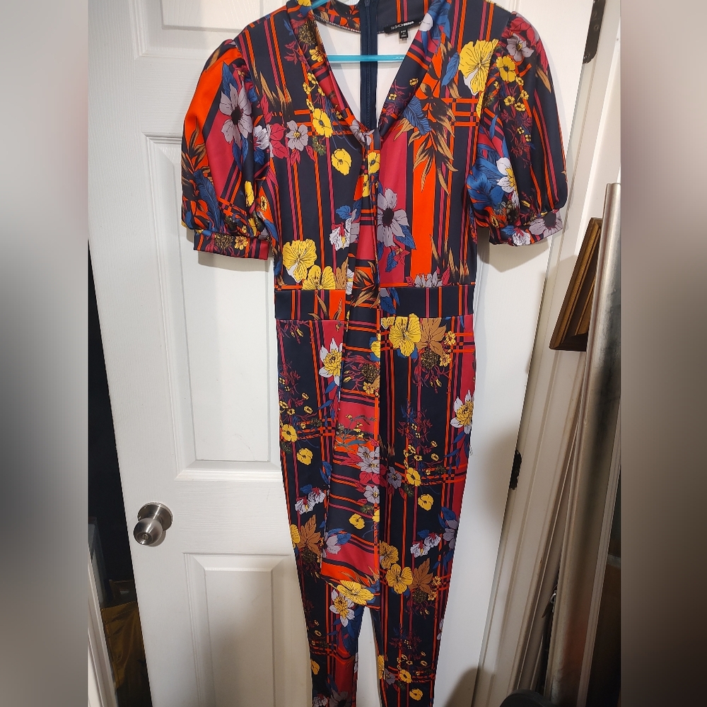 Vibrant Floral V-Neck Jumpsuit